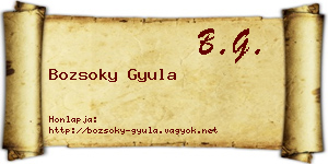 Bozsoky Gyula névjegykártya