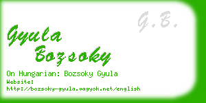 gyula bozsoky business card